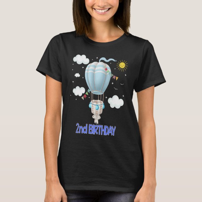 Hot Air Balloon B day Boy Party Group T-Shirt (Front)
