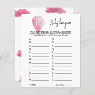 Hot air balloon Baby Item Game. Baby Shower Game
