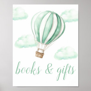 Hot Air Balloon Baby Shower Books And Gifts Sign
