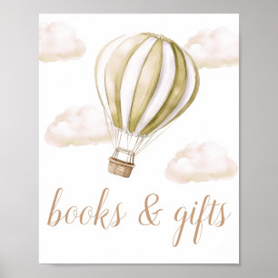 Hot Air Balloon Baby Shower Books And Gifts Sign