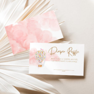 Hot Air Balloon Baby Shower Diaper Raffle Enclosure Card
