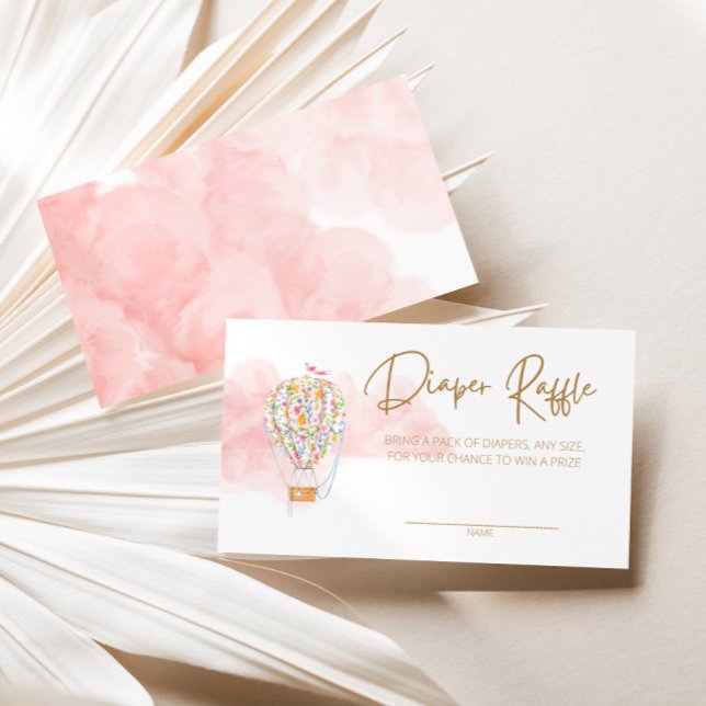 Hot Air Balloon Baby Shower Diaper Raffle Enclosure Card (Creator Uploaded)