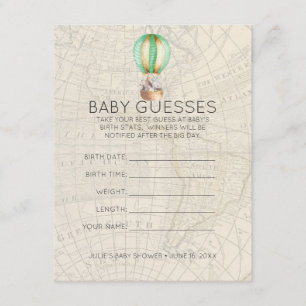 Hot Air Balloon Baby Shower Guessing Game Enclosure Card