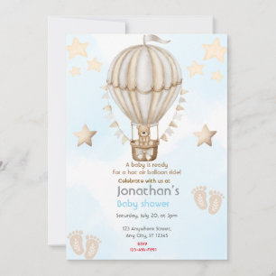 Hot Air Balloon Baby Shower Invitation