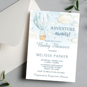 Hot Air Balloon Baby Shower Invitation