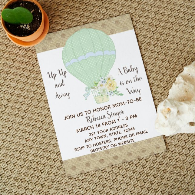 Hot Air Balloon Baby Shower Invitation (Creator Uploaded)