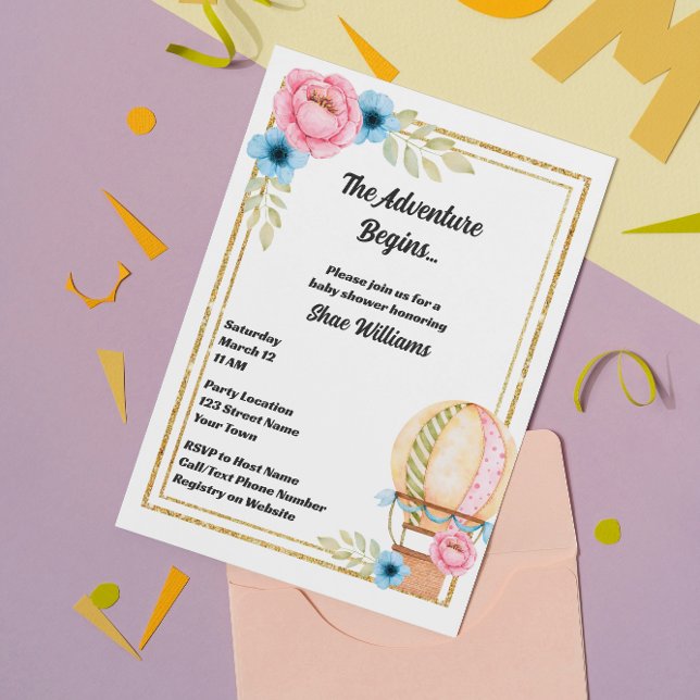 Hot Air Balloon Baby Shower Invitation (Creator Uploaded)