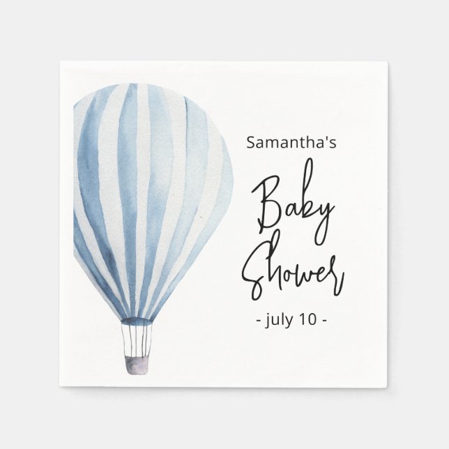 Hot air balloon - baby shower napkin (Front)