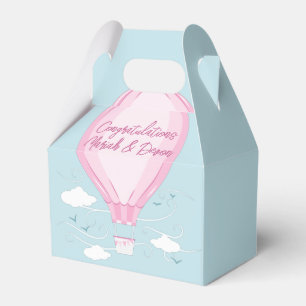 Hot Air Balloon Baby Shower Pink Favour Box