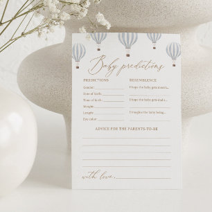 Hot Air Balloon Baby Shower Predictions and Advice Invitation