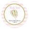 Hot air balloon baby shower stickers pink gold