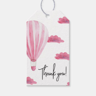 Hot air balloon baby shower thank you gift tags