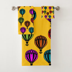 Hot Air Balloon Ballooning Patterned Bath Towel Set