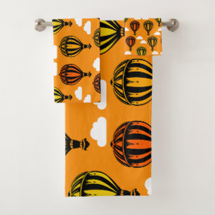 Hot Air Balloon Ballooning Patterned Bath Towel Set