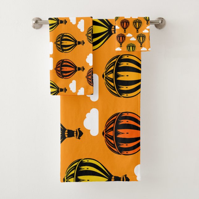 Hot Air Balloon Ballooning Patterned Bath Towel Set (Insitu)
