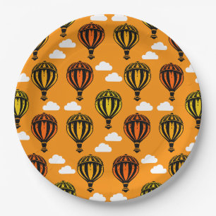 Hot Air Balloon Ballooning Patterned Paper Plate