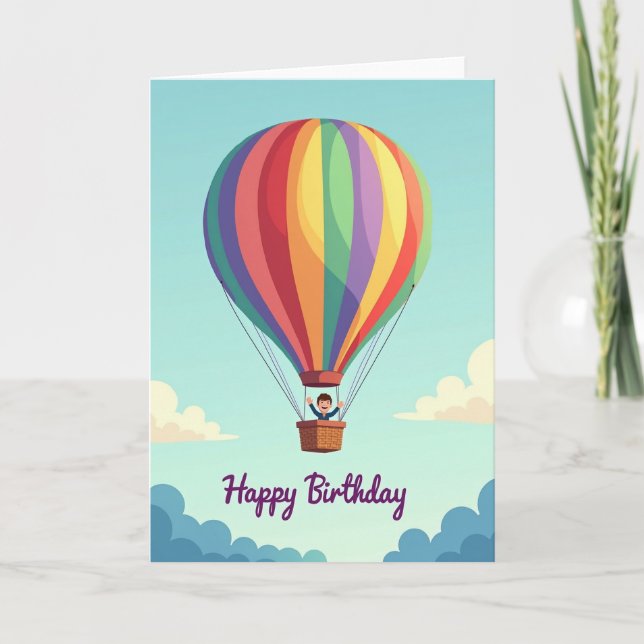 Hot Air Balloon Birthday Card (Front)