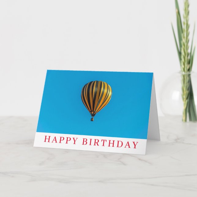 Hot air balloon birthday card (Front)