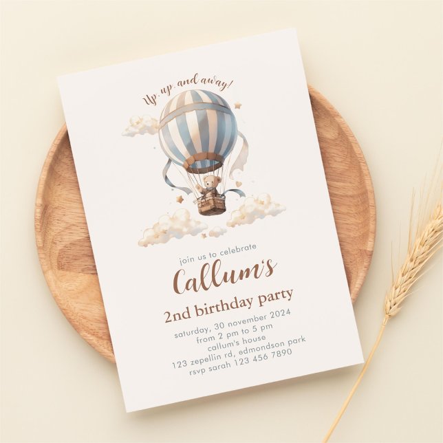 Hot Air Balloon Birthday Invitation (Creator Uploaded)