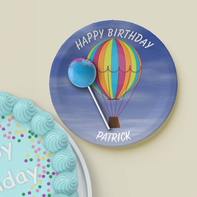 Hot Air Balloon Birthday Paper Plate (Creator Uploaded)