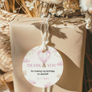 Hot Air Balloon Birthday Sticker Label Party