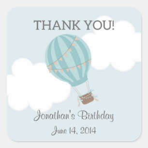 Hot Air Balloon Birthday Stickers