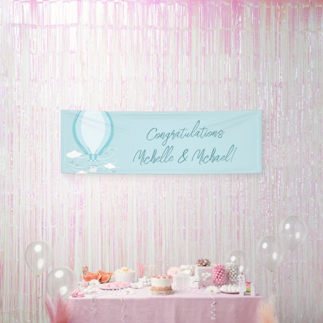 Hot Air Balloon Blue Boy Banner (Party)
