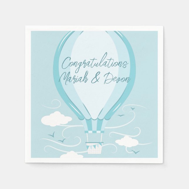 Hot Air Balloon Blue Boy Napkin (Front)