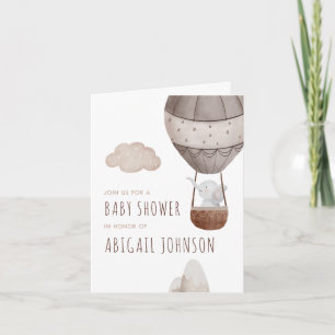 Hot Air Balloon Boho Baby Shower Invitation
