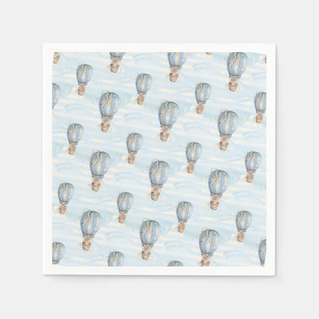 Hot Air Balloon Boho Birthday Napkin (Front)