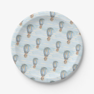 Hot Air Balloon Boho Birthday Paper Plate