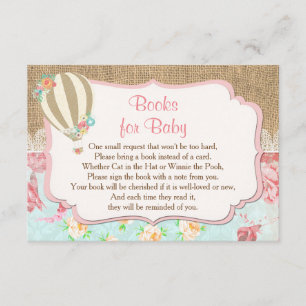 hot air balloon Books for baby bring a book insert