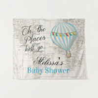 Hot Air Balloon Boy Baby Shower Backdrop