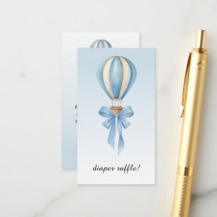 Hot Air Balloon Boy Baby Shower Diaper Raffle Enclosure Card
