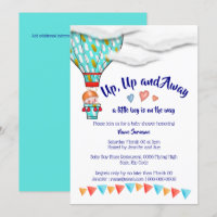 Hot air balloon boys baby shower cute travel party