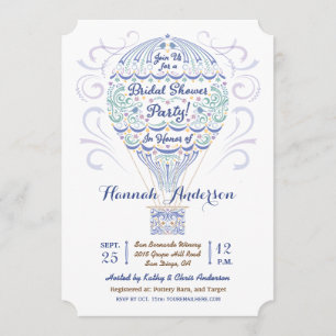 Hot Air Balloon Bridal Shower Invitation II