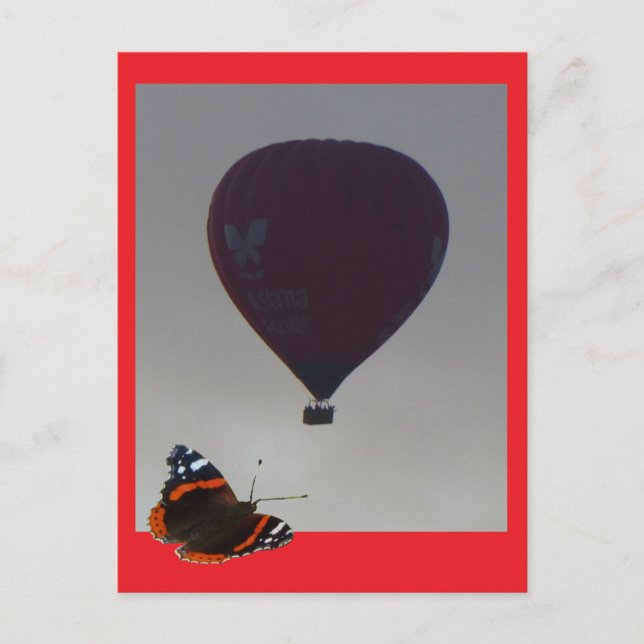 Hot Air Balloon Butterfly DIY Postcard (Front)