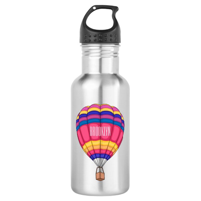 Hot air balloon cartoon illustration 532 ml water bottle (Front)
