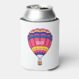 Hot air balloon cartoon illustration can cooler