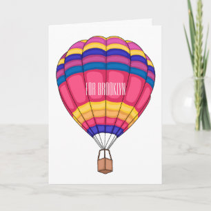 Hot air balloon cartoon illustration card