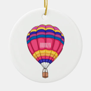 Hot air balloon cartoon illustration ceramic tree decoration