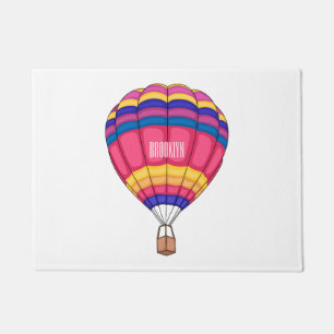 Hot air balloon cartoon illustration  doormat