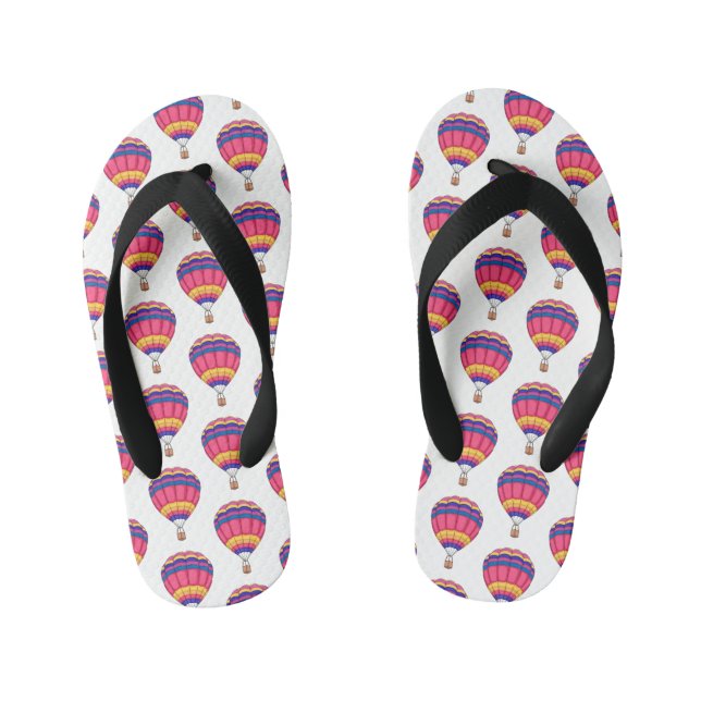 Hot air balloon cartoon illustration kid's jandals (Footbed)