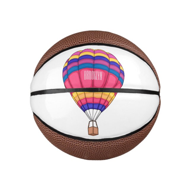 Hot air balloon cartoon illustration  mini basketball (Front)
