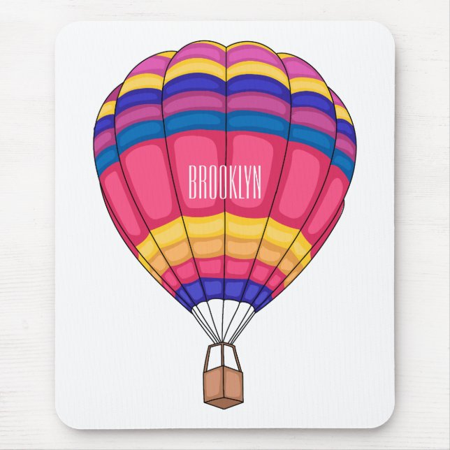 Hot air balloon cartoon illustration mouse pad (Front)