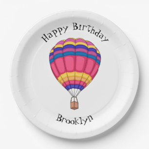 Hot air balloon cartoon illustration paper plate