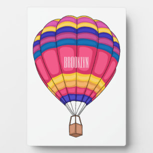 Hot air balloon cartoon illustration  plaque