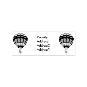 Hot air balloon cartoon illustration rubber stamp