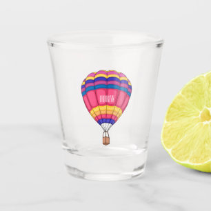Hot air balloon cartoon illustration shot glass