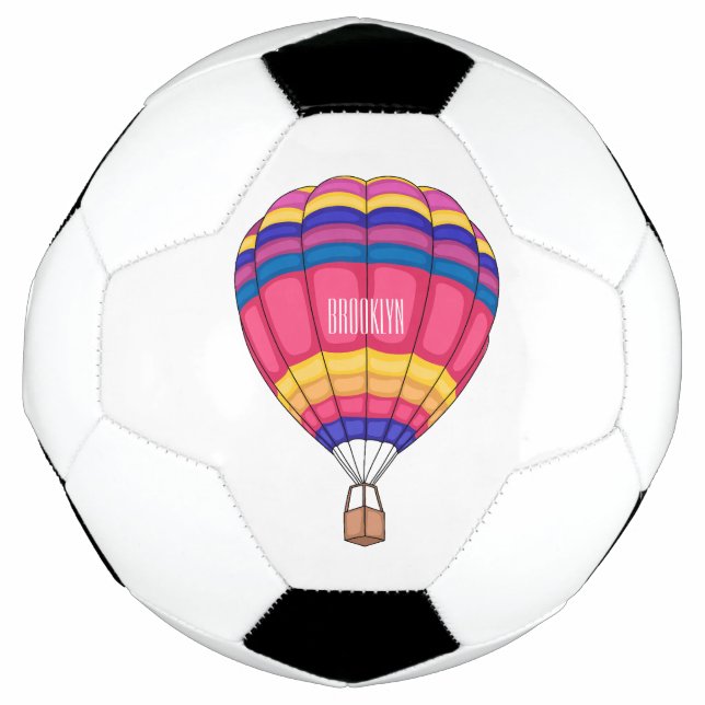 Hot air balloon cartoon illustration  soccer ball (Front)
